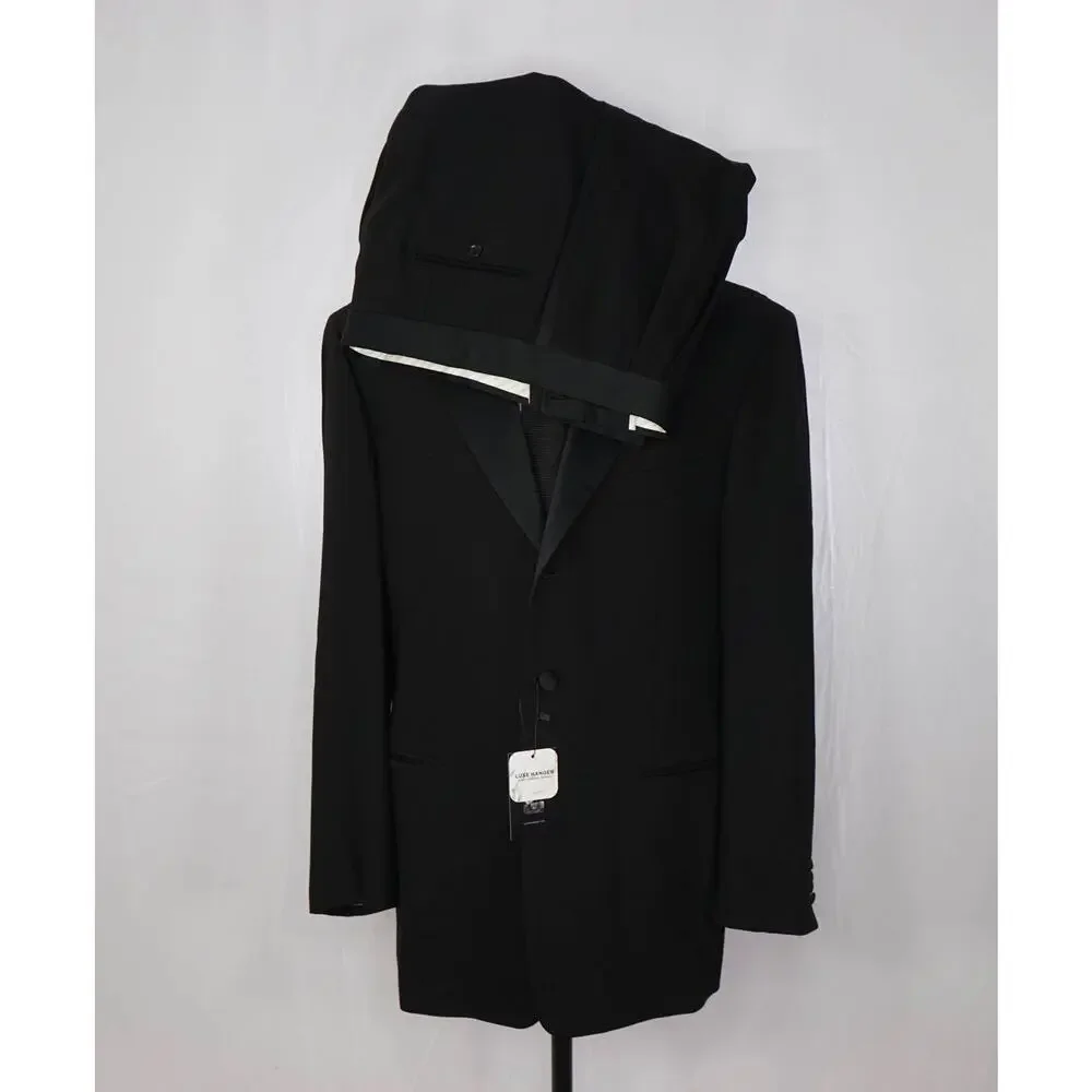 PAL ZILERI - *VINTAGE* Black Wool 3Btn Notch Lapel Tuxedo - 44L